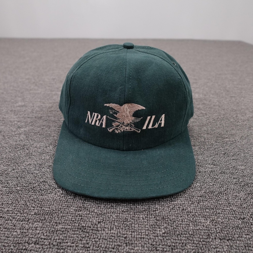 NRA ILA Hat Cap Snap Back Mens One Size Green Twill Baseball USA Hunting Logo